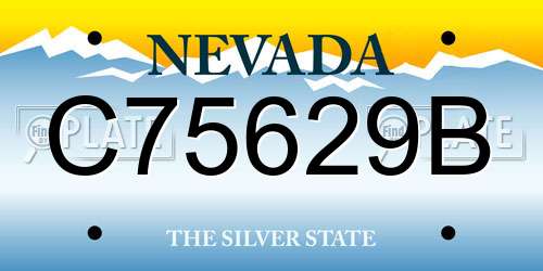 C75629B Nevada License Plate