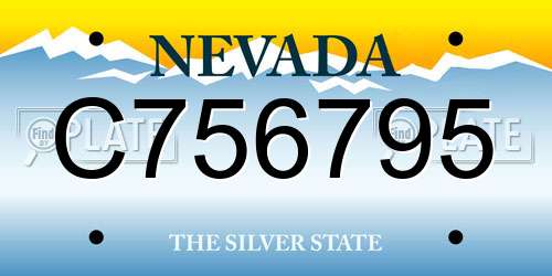 C756795 Nevada License Plate