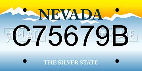 C75679B Nevada License Plate