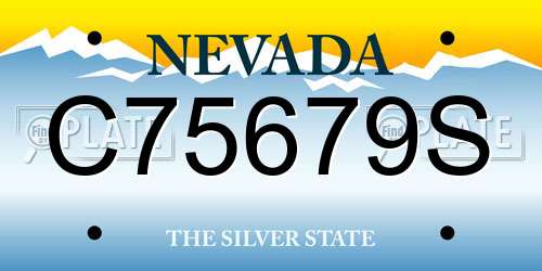 C75679S Nevada License Plate