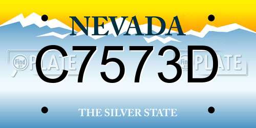 C7573D Nevada License Plate