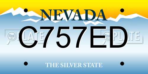 C757ED Nevada License Plate