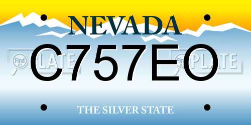 C757EO Nevada License Plate