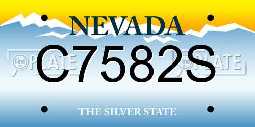 C7582S Nevada License Plate