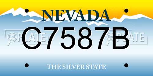 C7587B Nevada License Plate