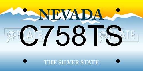 C758TS Nevada License Plate