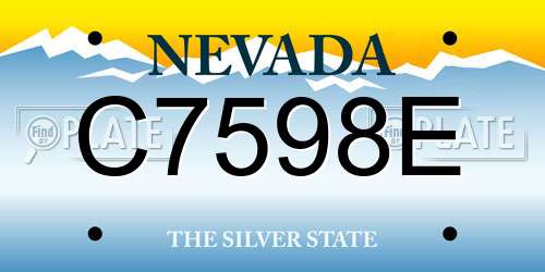 C7598E Nevada License Plate