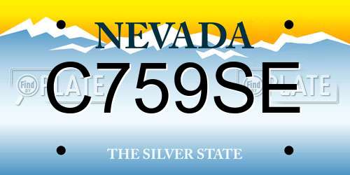 C759SE Nevada License Plate