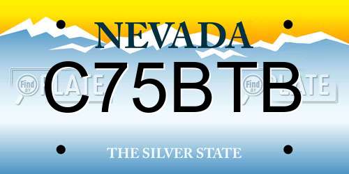 C75BTB Nevada License Plate