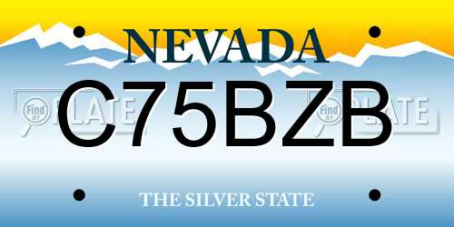 C75BZB Nevada License Plate
