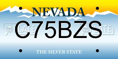 C75BZS Nevada License Plate