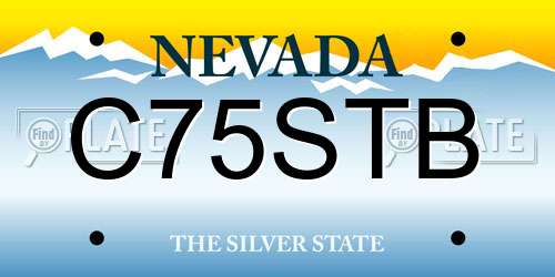 C75STB Nevada License Plate