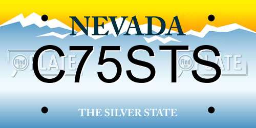 C75STS Nevada License Plate
