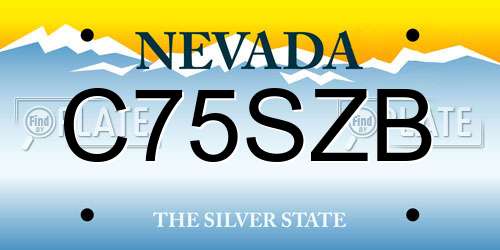 C75SZB Nevada License Plate