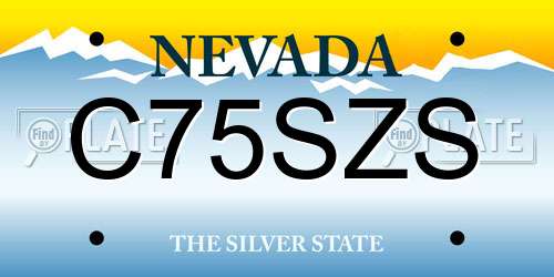 C75SZS Nevada License Plate