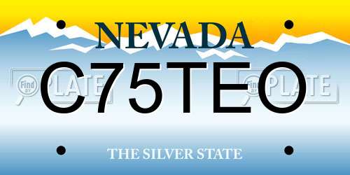 C75TEO Nevada License Plate