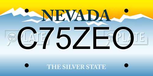 C75ZEO Nevada License Plate