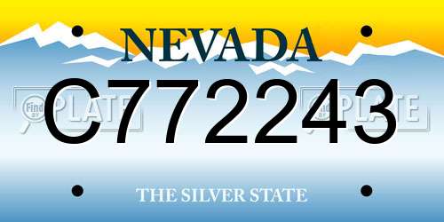 C772243 Nevada License Plate