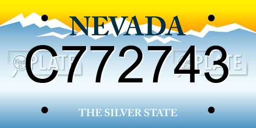 C772743 Nevada License Plate