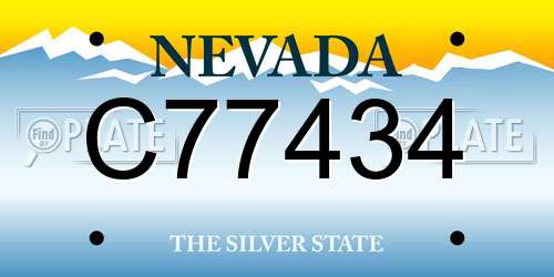 C77434 Nevada License Plate