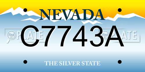 C7743A Nevada License Plate