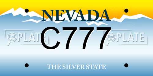 C777 Nevada License Plate