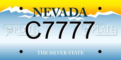 C7777 Nevada License Plate