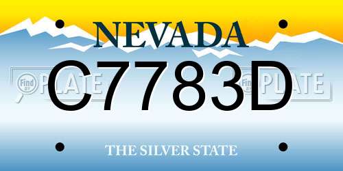 C7783D Nevada License Plate
