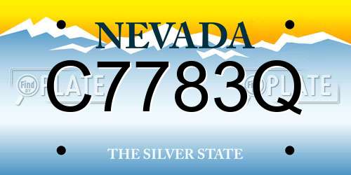 C7783Q Nevada License Plate