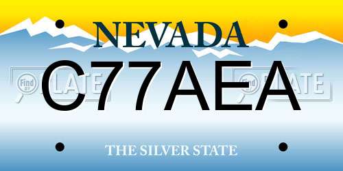 C77AEA Nevada License Plate