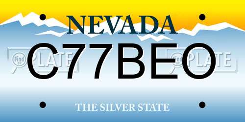 C77BEO Nevada License Plate