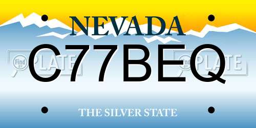 C77BEQ Nevada License Plate