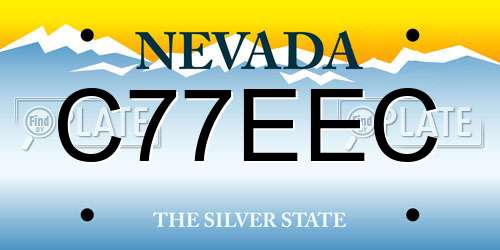 C77EEC Nevada License Plate