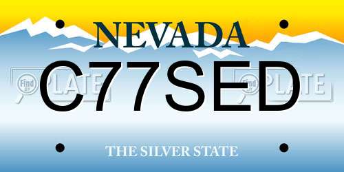 C77SED Nevada License Plate