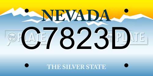 C7823D Nevada License Plate
