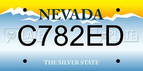 C782ED Nevada License Plate