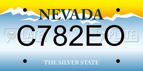 C782EO Nevada License Plate