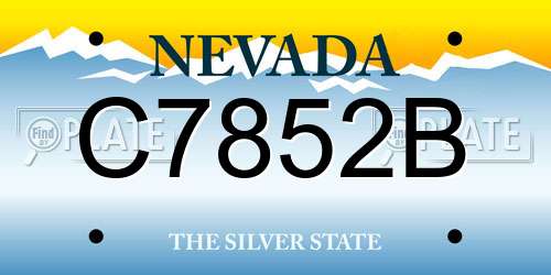 C7852B Nevada License Plate