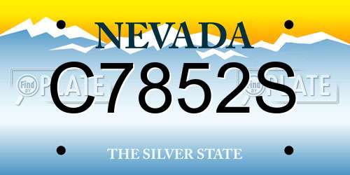C7852S Nevada License Plate