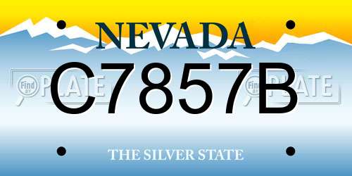 C7857B Nevada License Plate