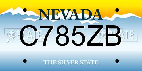 C785ZB Nevada License Plate