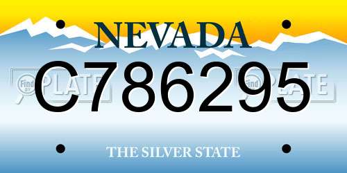 C786295 Nevada License Plate