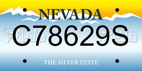 C78629S Nevada License Plate