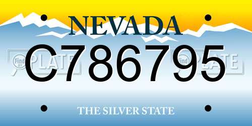 C786795 Nevada License Plate