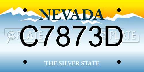 C7873D Nevada License Plate