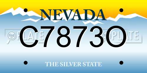 C7873O Nevada License Plate