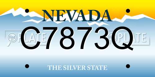 C7873Q Nevada License Plate