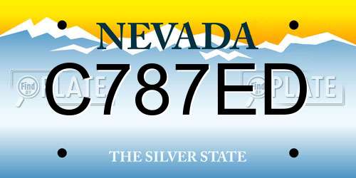 C787ED Nevada License Plate