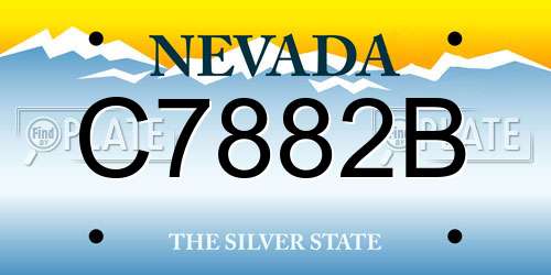 C7882B Nevada License Plate