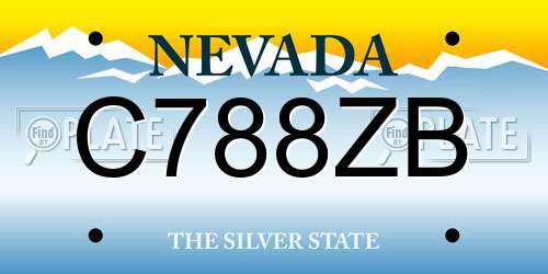 C788ZB Nevada License Plate